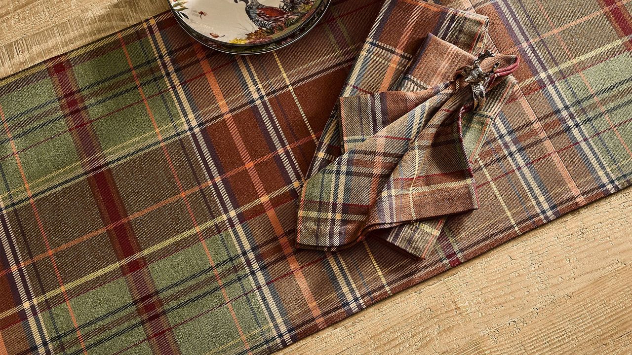 Pottery Barn 2025 fall collection - Woodrow Plaid Cotton Table Runner