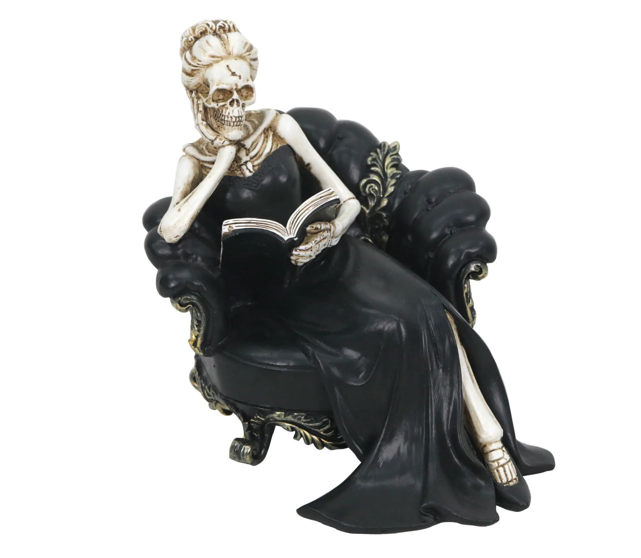 Reading Skeleton Woman Tabletop Décor