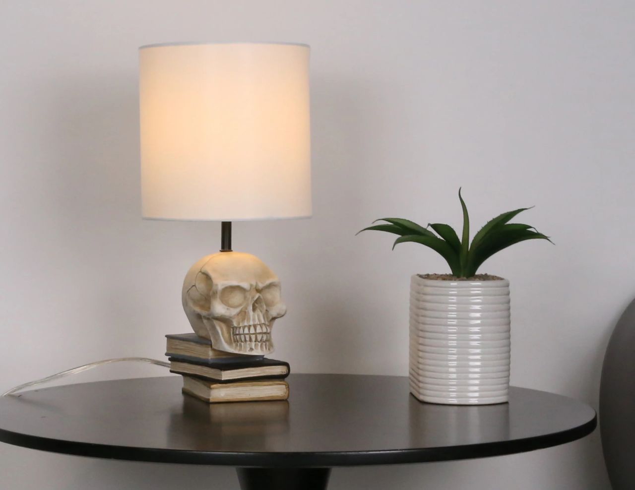 Skull Book Stack Lamp