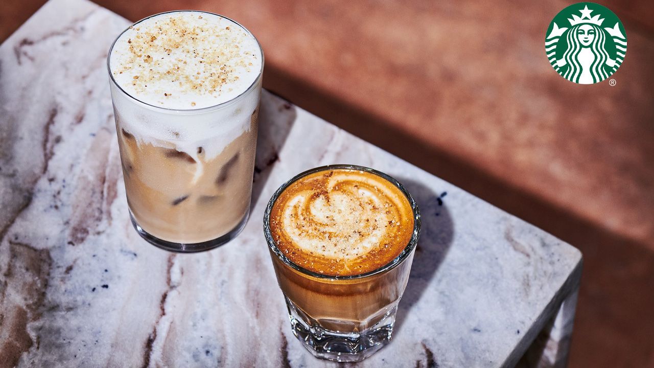 Starbucks 2025 Fall Menu - Pecan Oatmilk Cortado