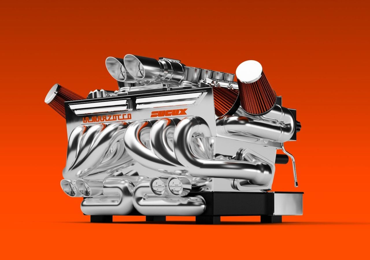 SUCUX V8 Kit Turns Regular Espresso Machine Into Sports Car Engine