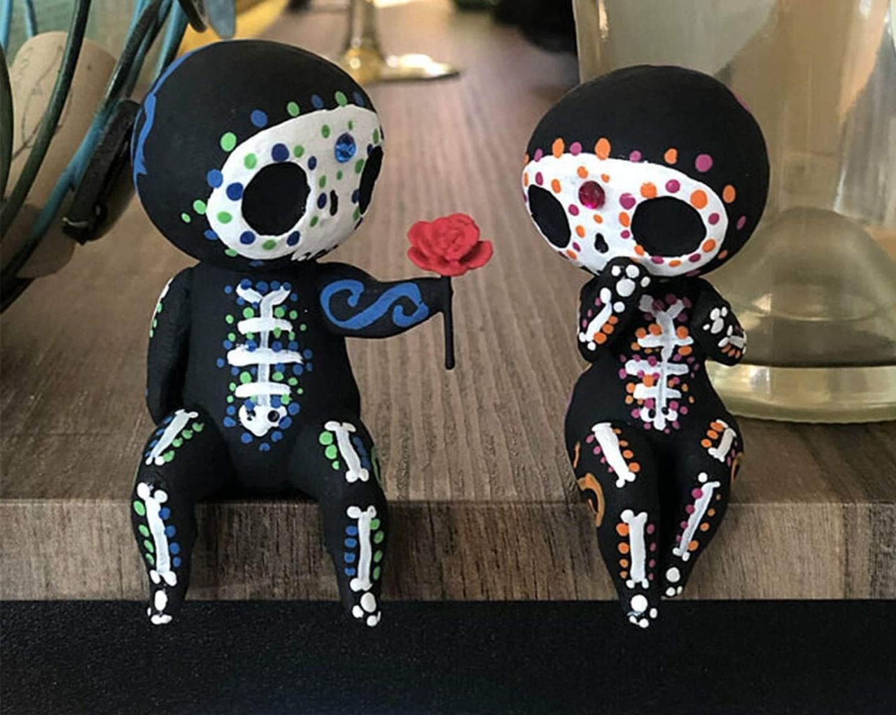 Sugar Skull Couple Statue
