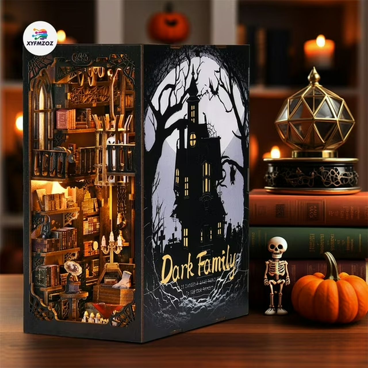 XYFMZOZ DIY Dark Family Book Nook Kit