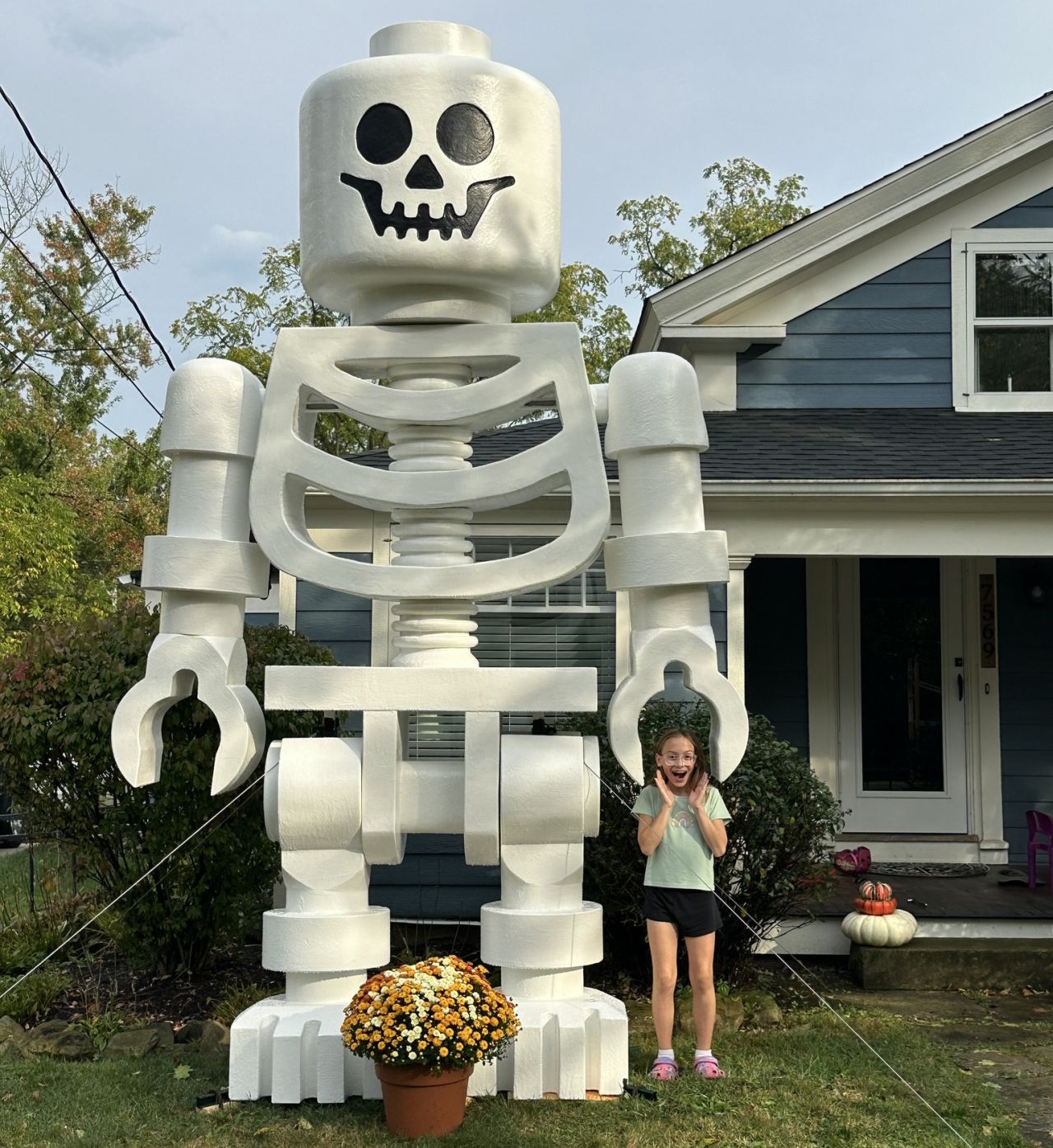 Alan Perkins Builds LEGO Skeleton Mega Figurine for Halloween Display