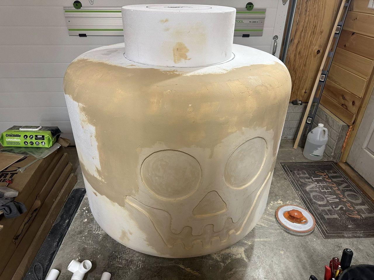 Alan Perkins Builds LEGO Skeleton Mega Figurine for Halloween Display