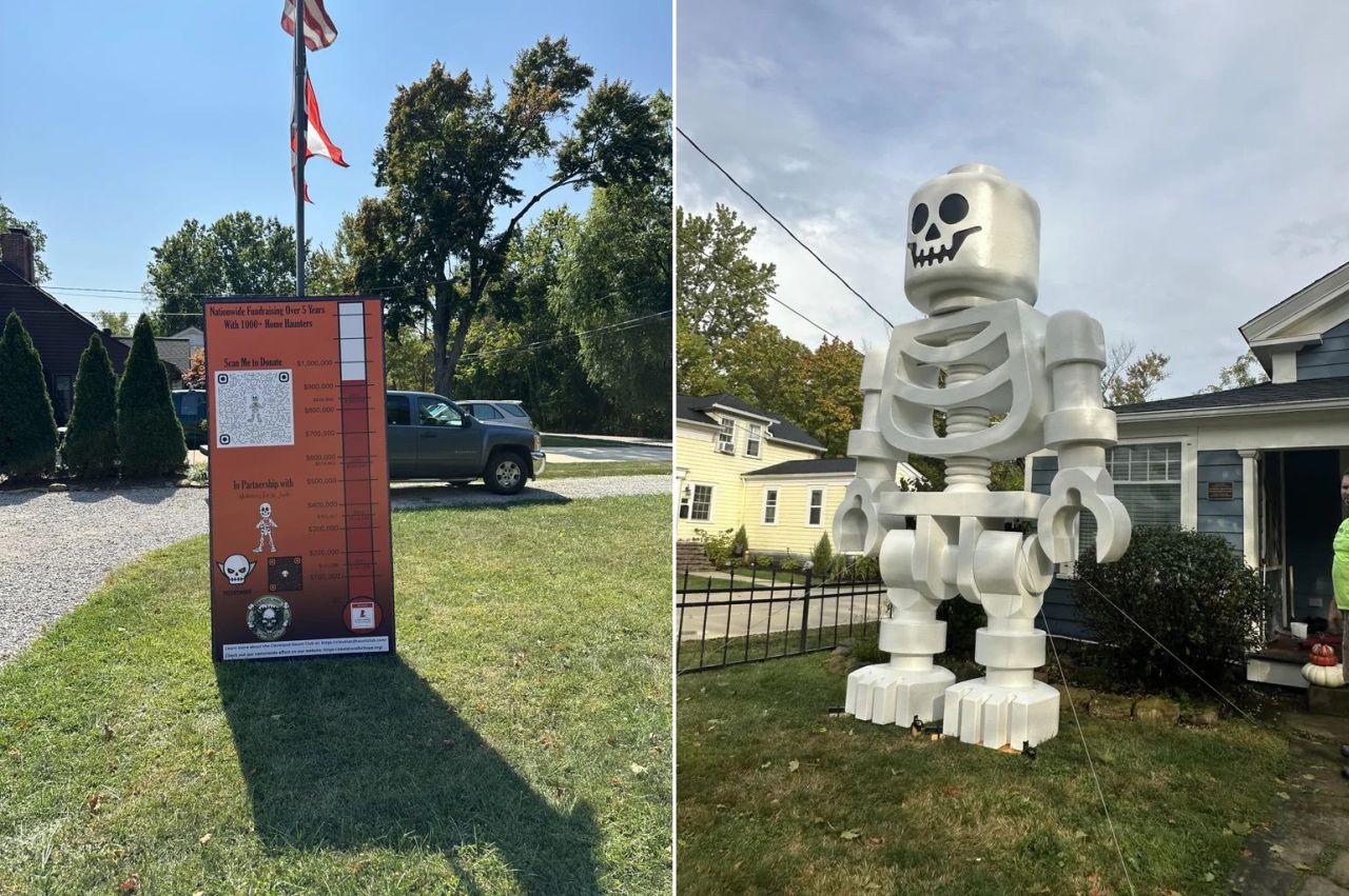 Alan Perkins Builds LEGO Skeleton Mega Figurine for Halloween Display