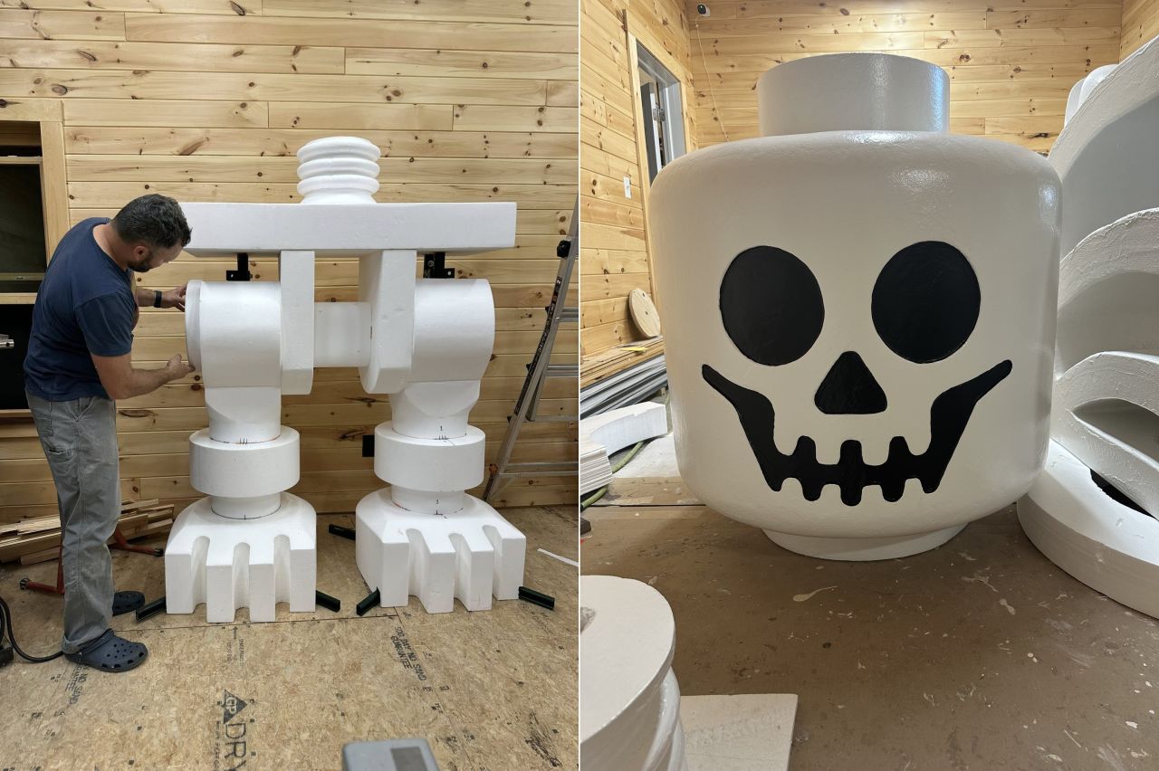 Alan Perkins Builds LEGO Skeleton Mega Figurine for Halloween Display
