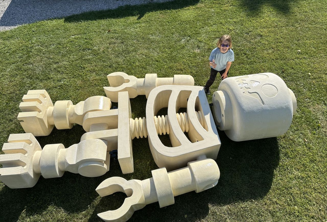 Alan Perkins Builds LEGO Skeleton Mega Figurine for Halloween Display