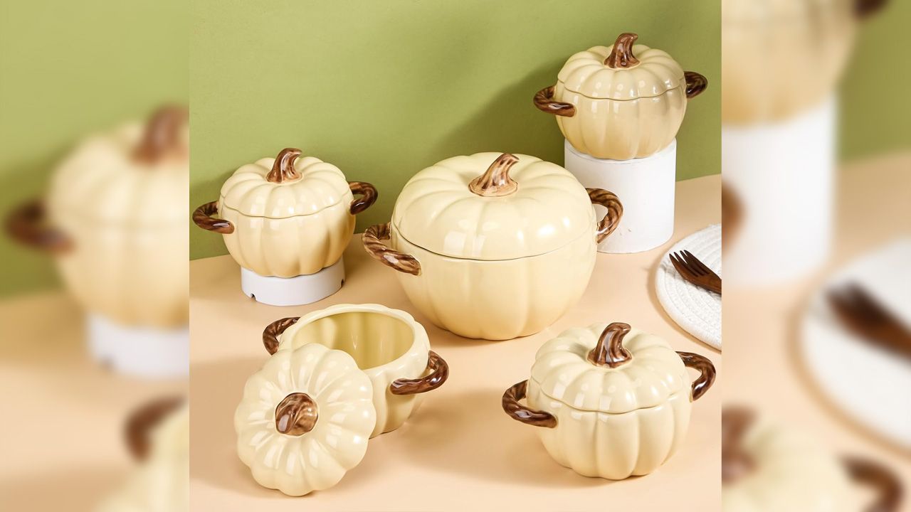 Best Pumpkin-Shaped Kitchen Items - Ceramic Pumpkin Soup Bowls With Lids