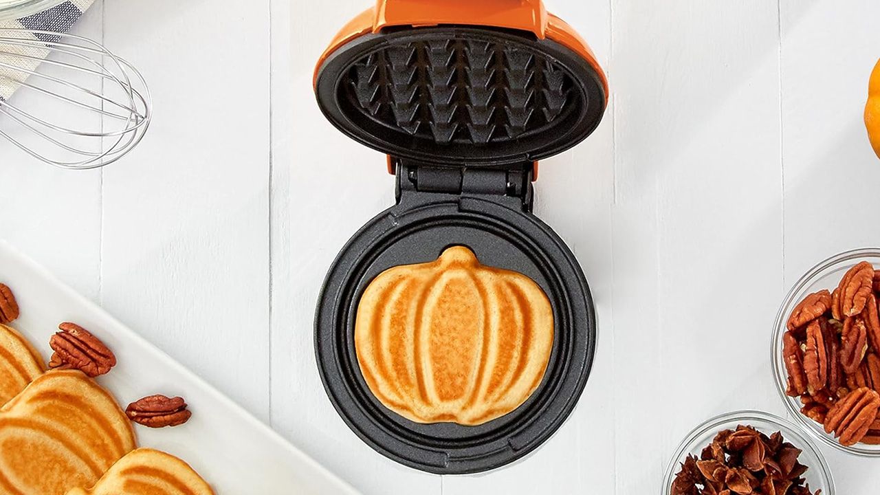 Best Pumpkin-Shaped Kitchen Items - Dash Pumpkin Mini Waffle Maker (2 Pack)