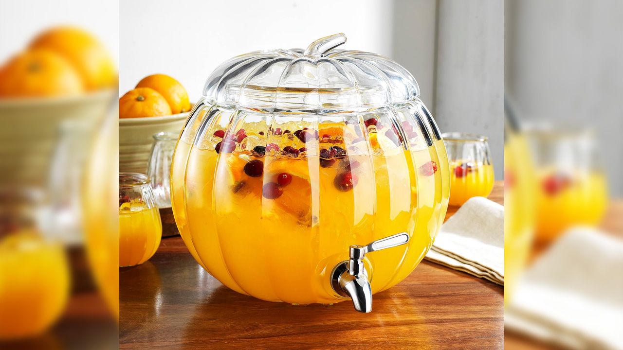 Best Pumpkin-Shaped Kitchen Items - Pumpkin-Shaped Beverage Dispenser