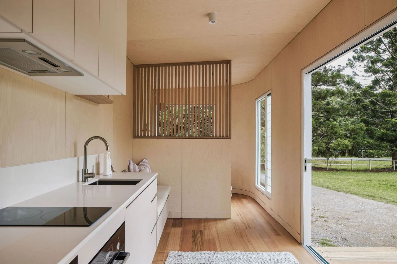 Black Clay Harper Tiny House on Wheels Features Luxe Finishes Inside Out