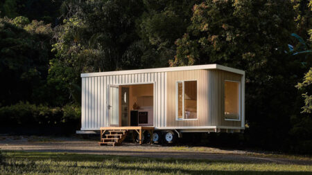 Black Clay Harper Tiny House on Wheels Features Luxe Finishes Inside Out