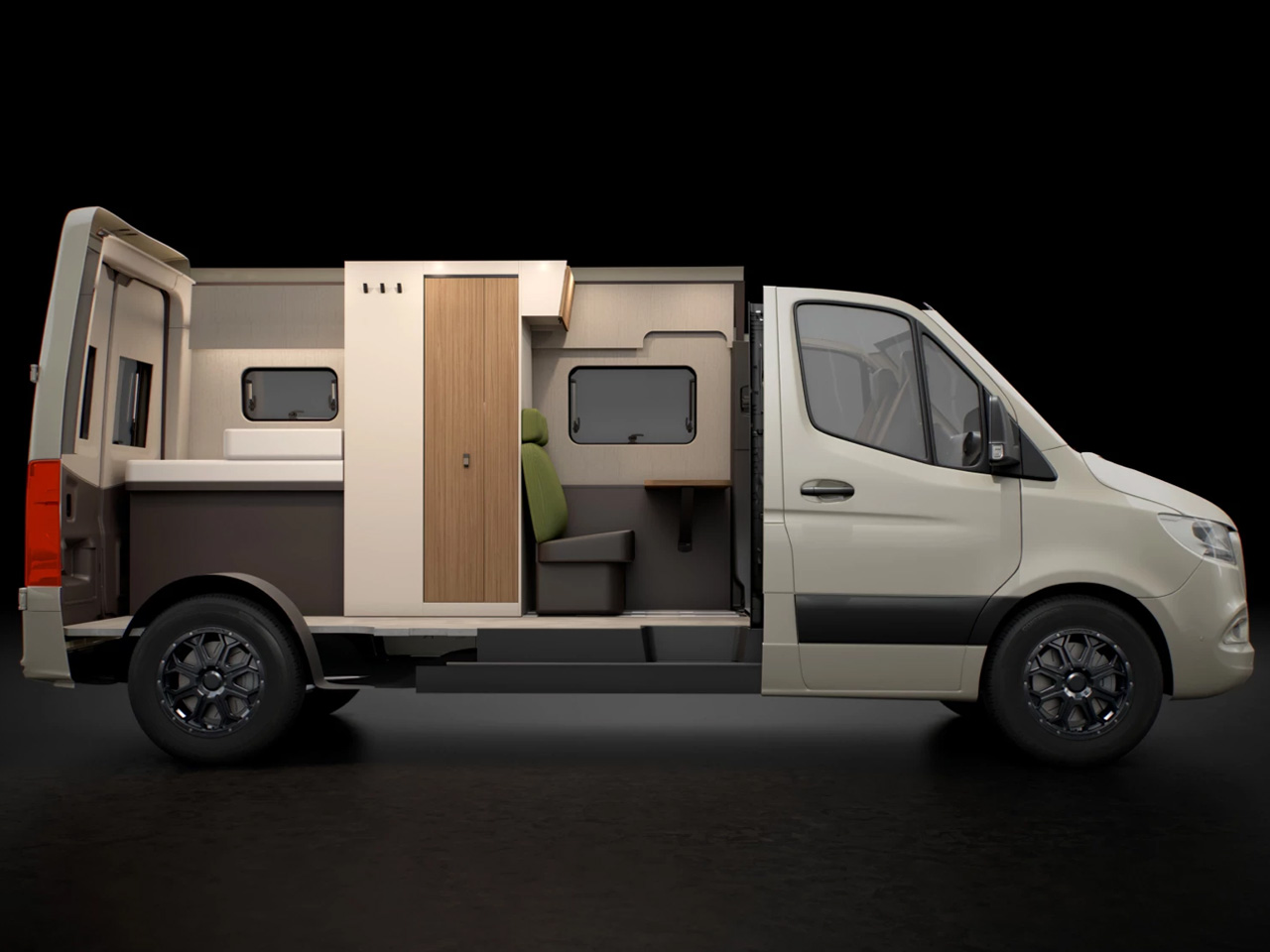 Bürstner Habiton Camper Van Features Sliding Bathroom to Maximize Space Inside