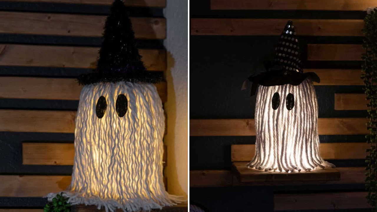 DIY Dollar Tree Light up Mop Ghost to Decorate for the Spooky Season
