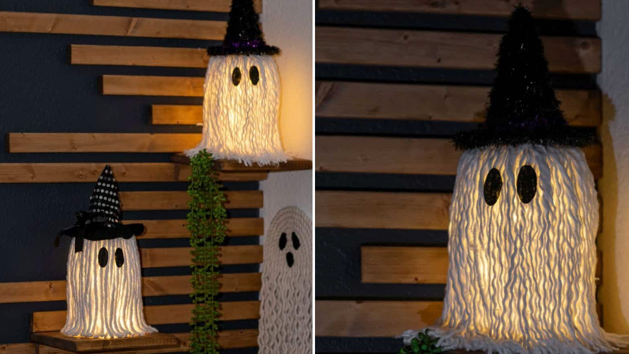 DIY Dollar Tree Light up Mop Ghost