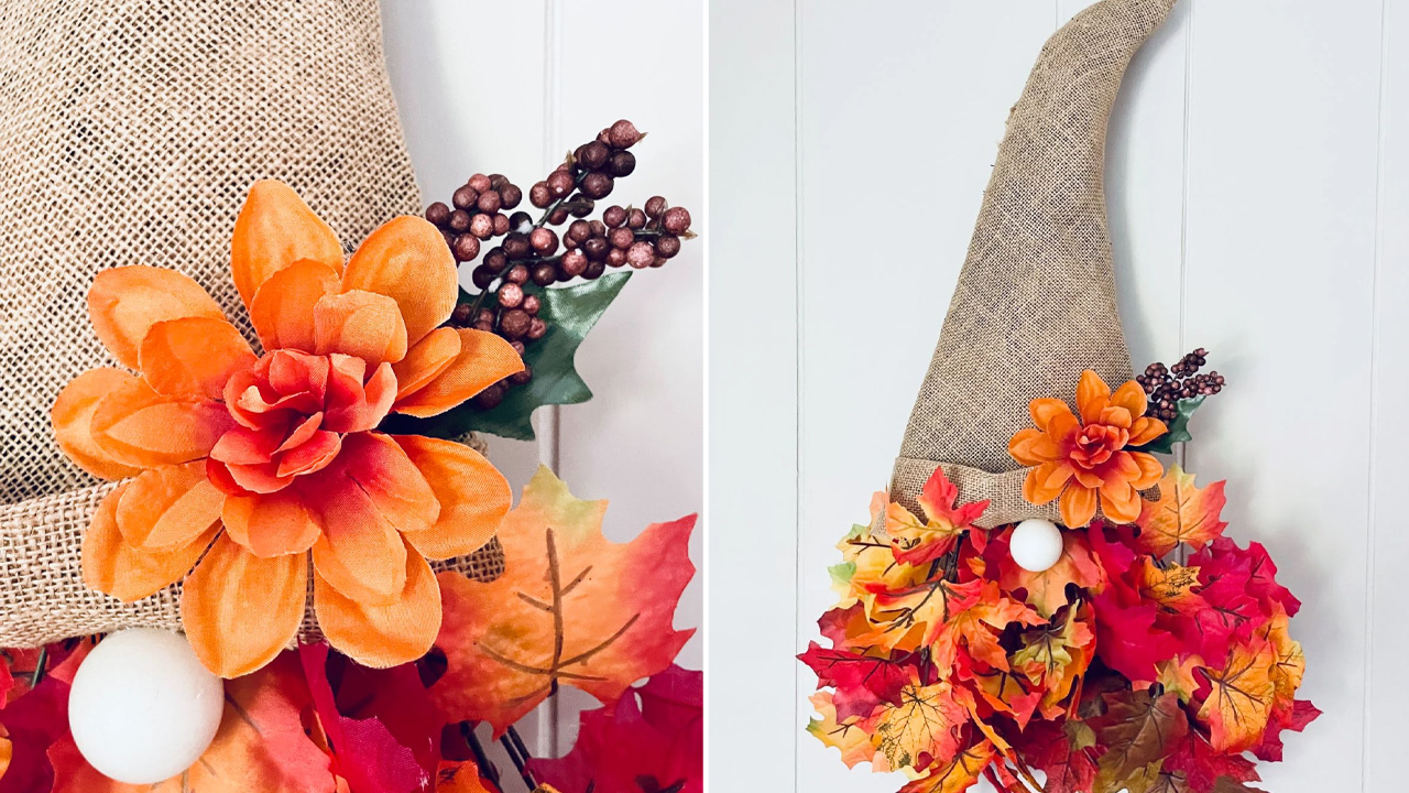 DIY Fall Gnome Wreath to Decorate Home for Fall