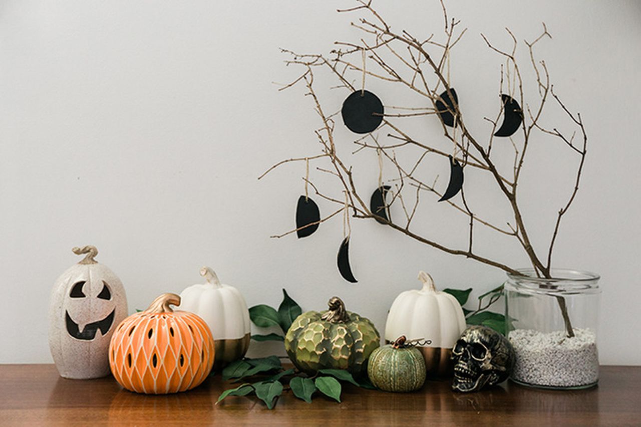 DIY Moon Phases Halloween Ornaments