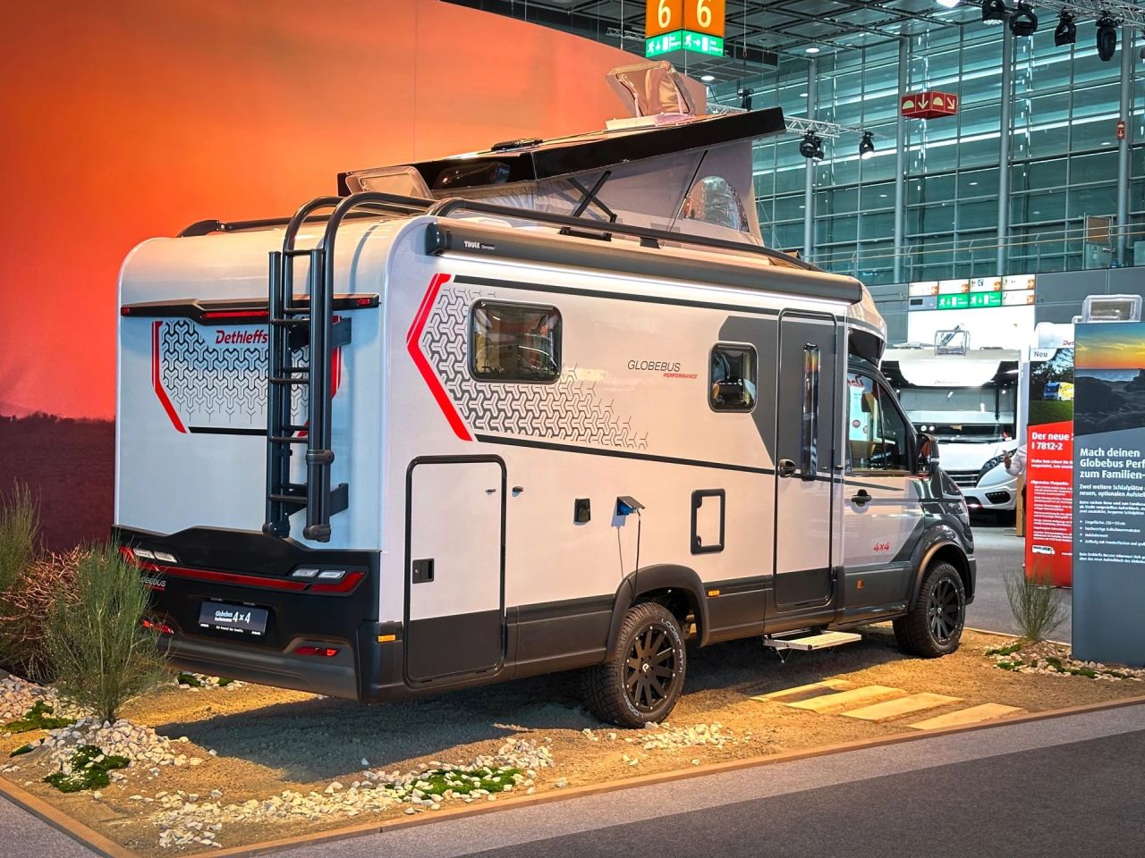 Dethleffs Globebus Performance 4x4 with Pop-Up Roof and Custom Leather Interior