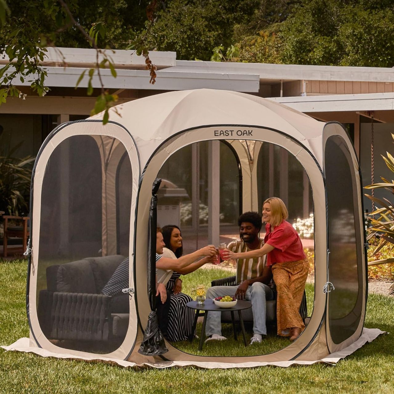 EAST OAK 10x10 FT Pop-Up Screen House Tent