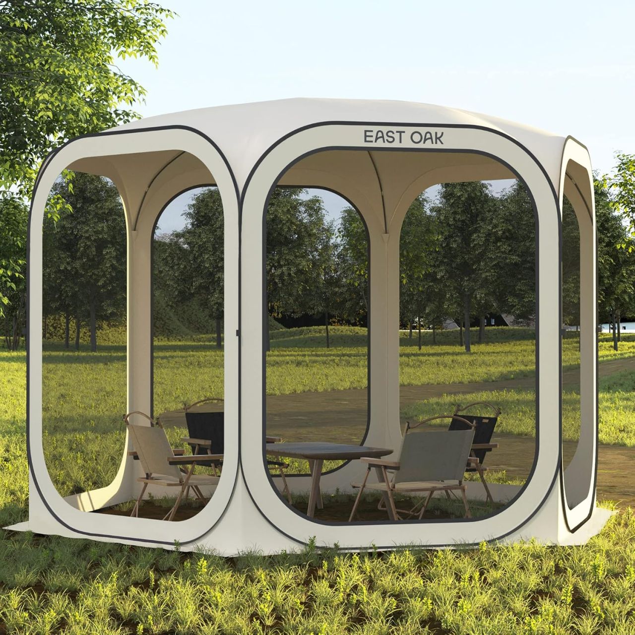 EAST OAK 10x10 FT Pop-Up Screen House Tent