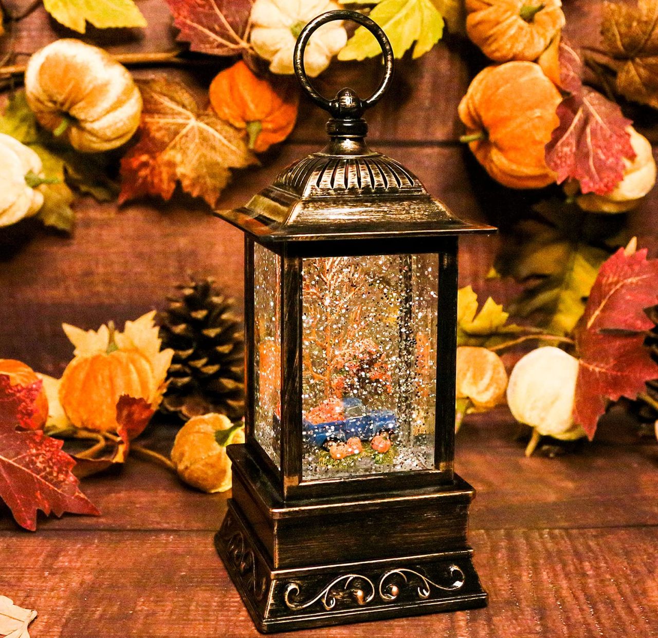 Fall Snow Globe Lantern