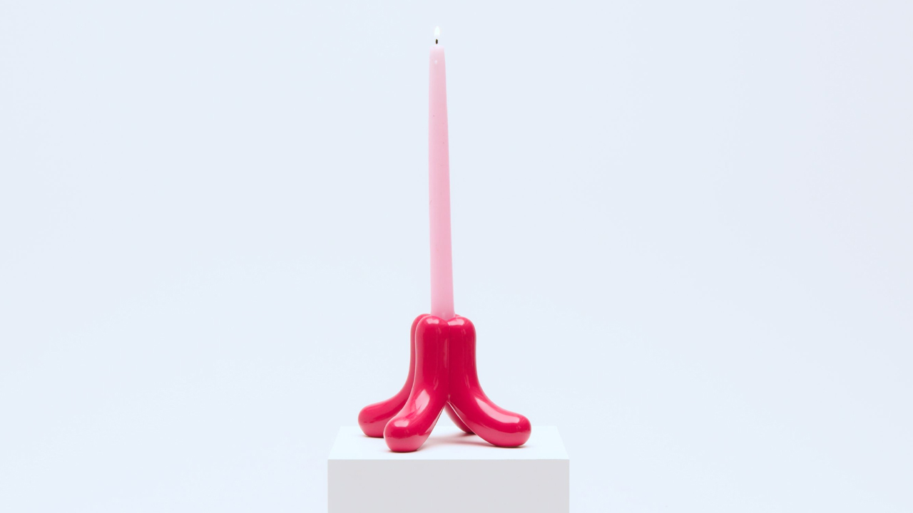 IKEA and Gustaf Westman 2025 VINTERFINT Collection - candle holder in pink