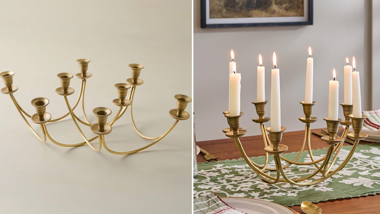 Joanna Gaines 2025 Magnolia holiday collection - Antique Brass Stacking Candelabra