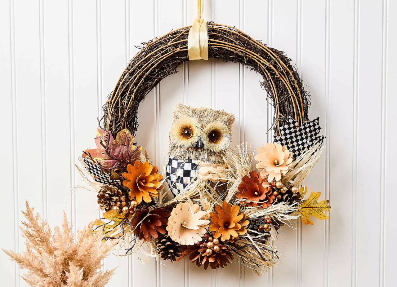 MacKenzie- Childs Floral Owl Wreath