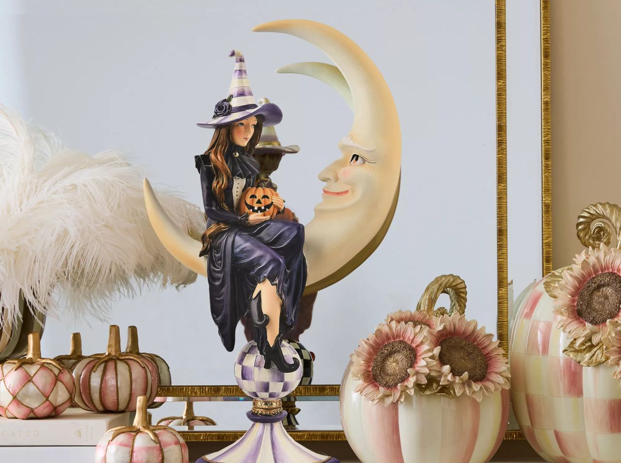 MacKenzie- Childs Spellbound Witch & Moon Figurine