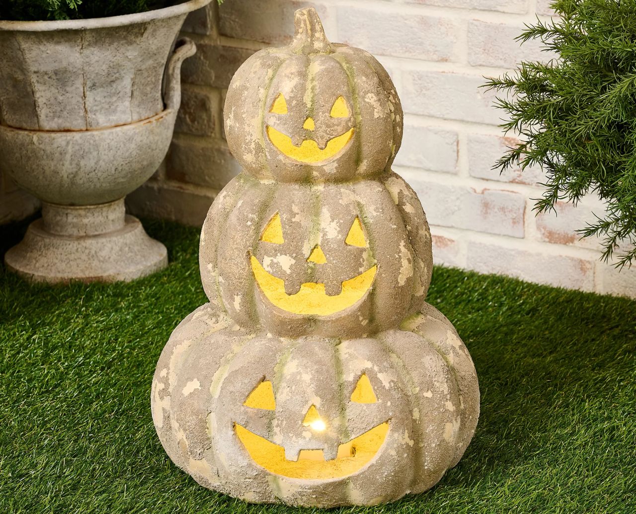Martha Stewart Illuminated Mottled Pumpkin Stack