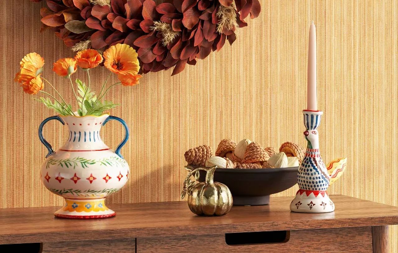 Painted Ceramic Bird Taper Candle Holder