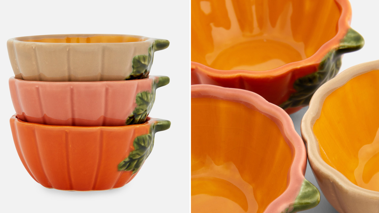 Pumpkin Shaped Pinch Bowls