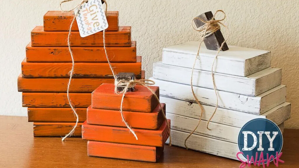 Rustic Wood Pumpkins DIY Fall Décor by Swanky Design Co.