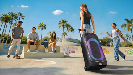 Samsung Sound Tower with Customizable LED Lights and 18 Hours of Playtime