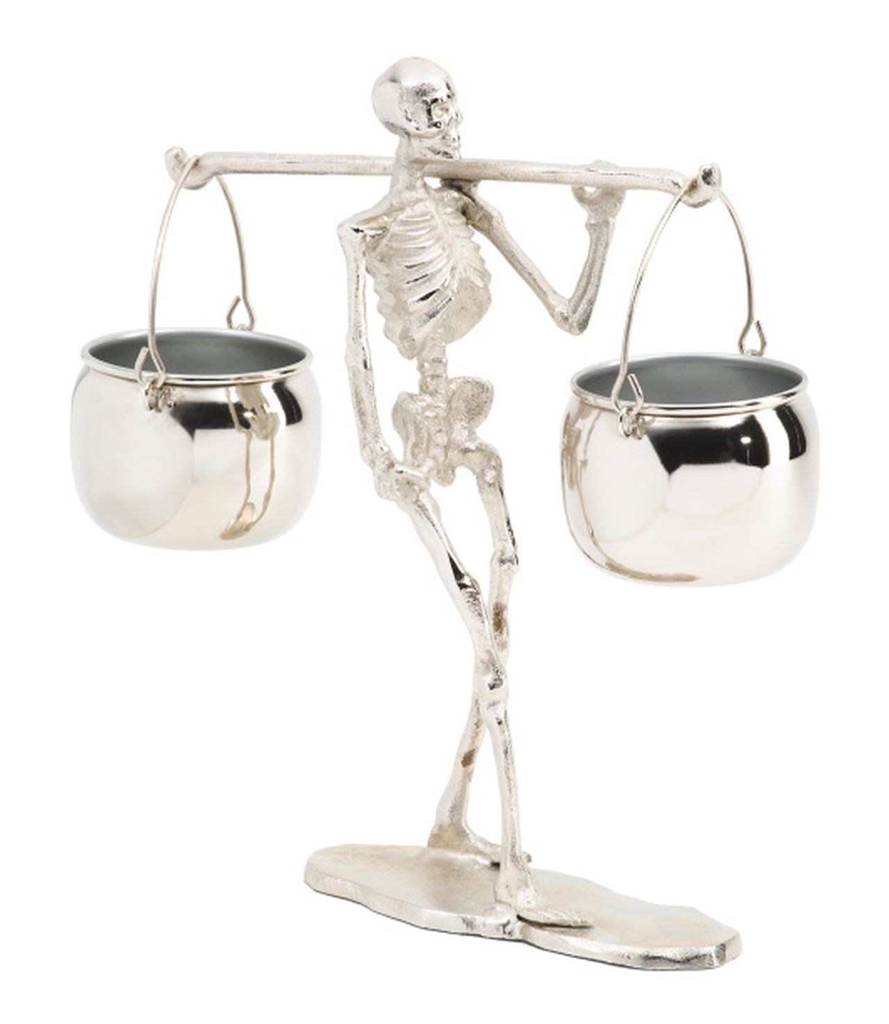 Skeleton With Hanging Candy Bowls