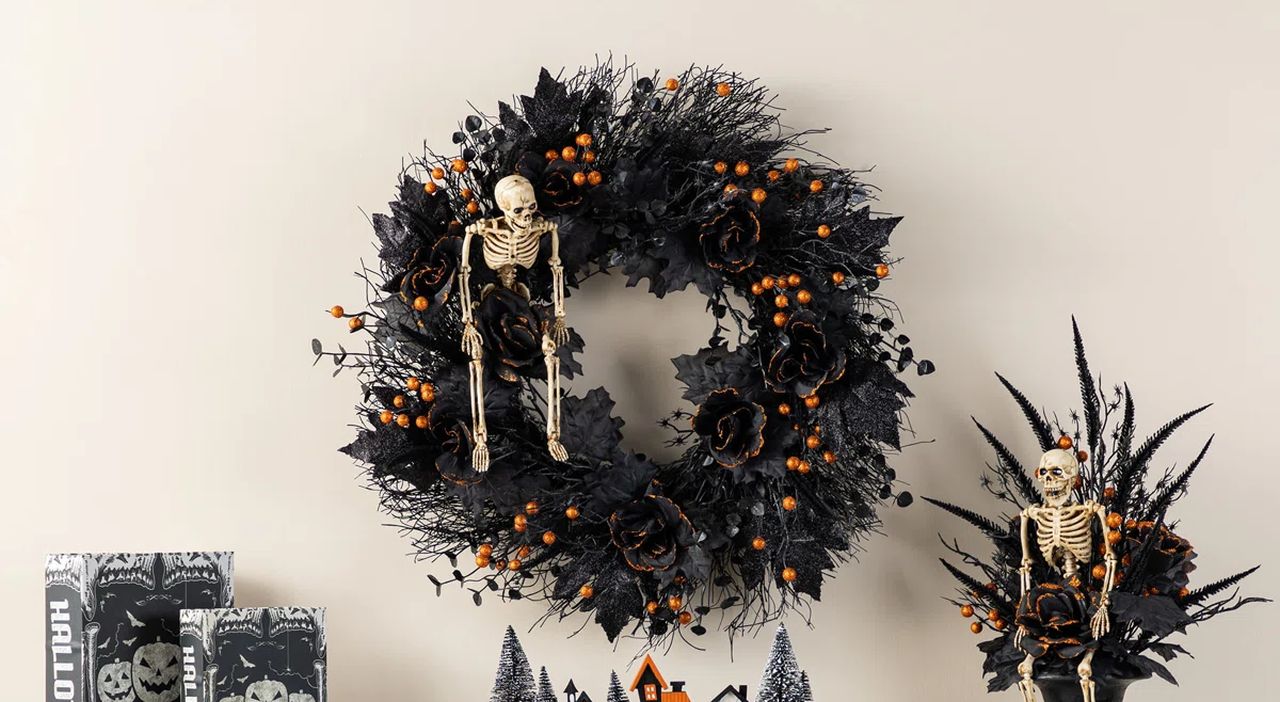 Skeleton and Berry Wreath