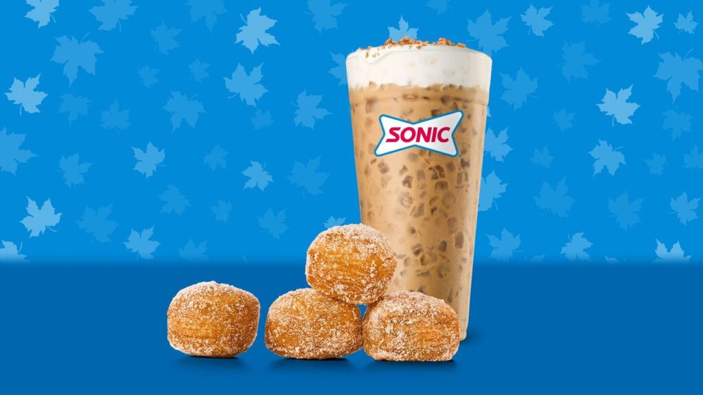 Sonic Fall menu 2025 Salted Caramel Toffee ice brew and Croissant Bite