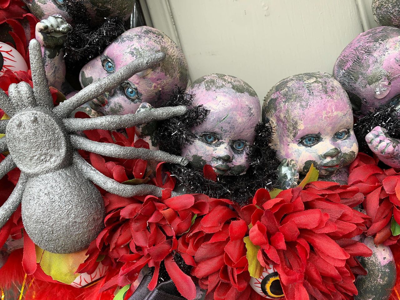 Spider and Doll Halloween decorations
