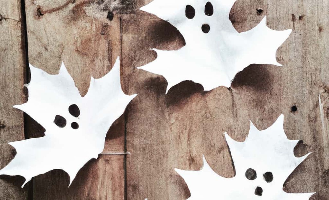 Spooky Ghost Leaf Crafts