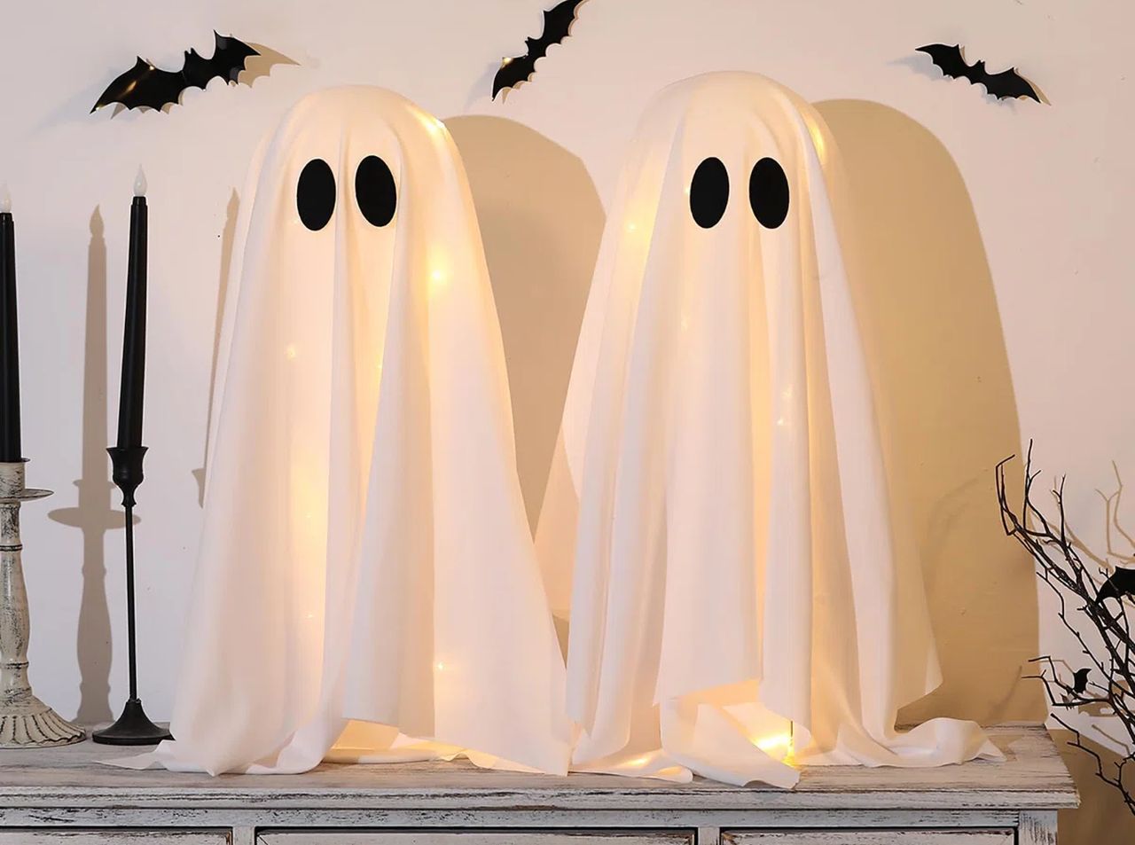 Spooky Ghosts with String Lights