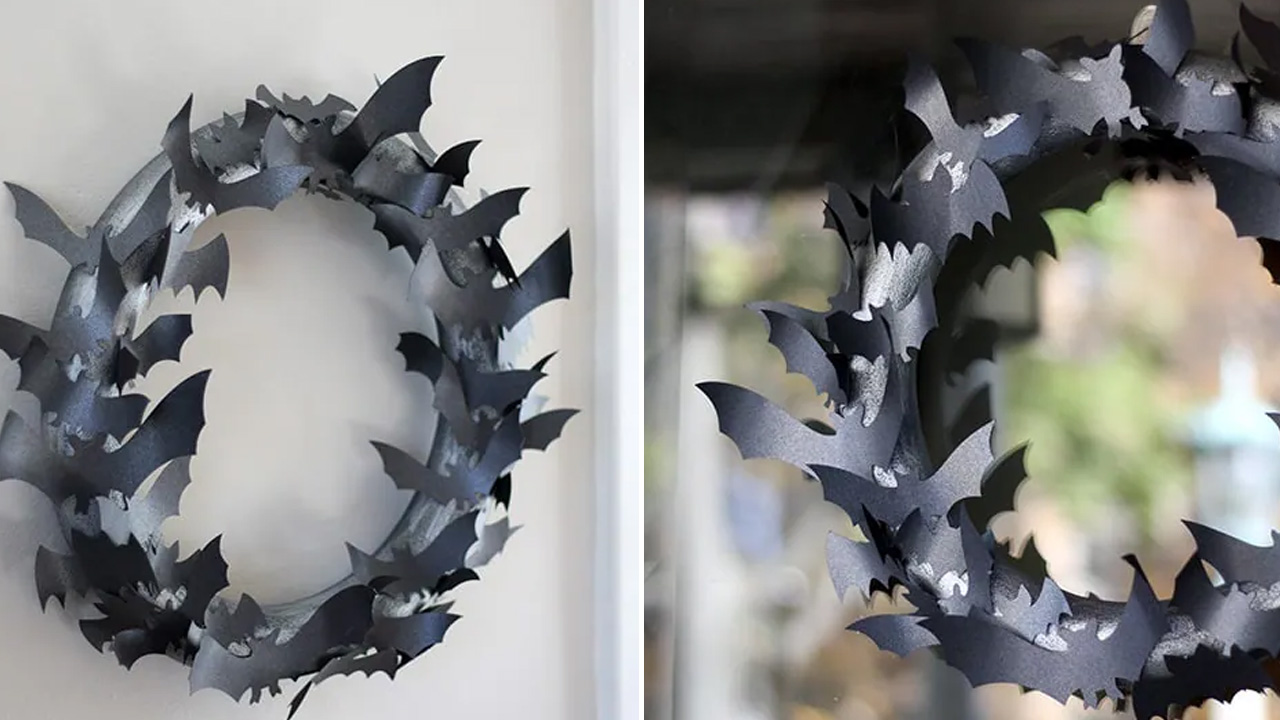 Spooky Halloween Bat Wreath