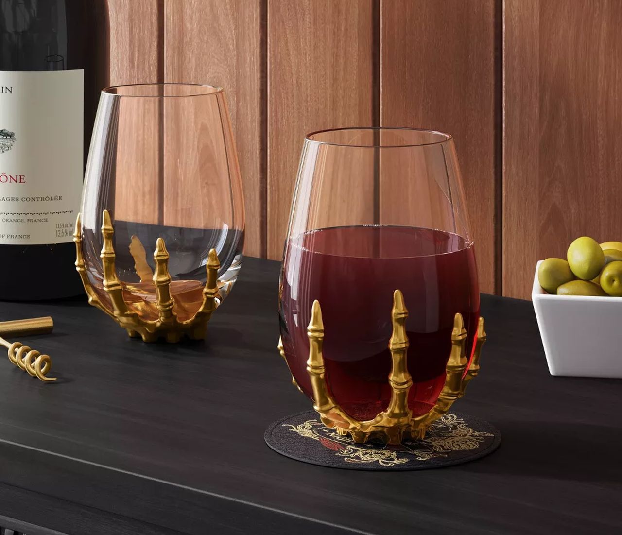 Stemless Skeleton Wine Glass