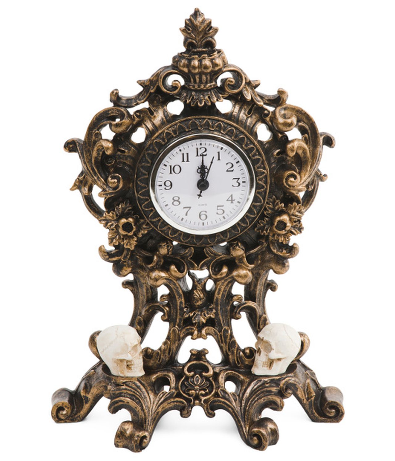 Table Clock With Skulls