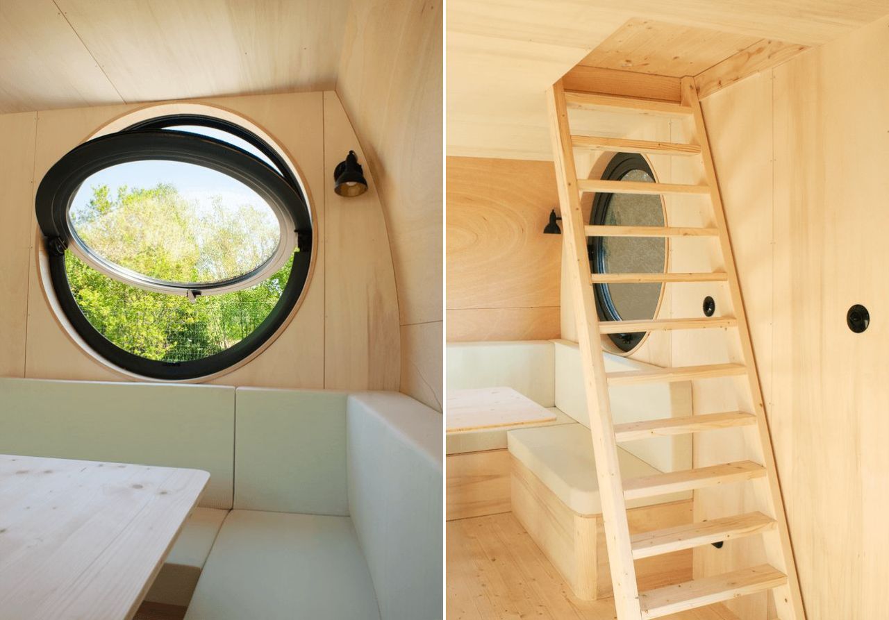 This French Tiny House on Wheels is Defined by its Porthole Windows and Vertical Silhouette