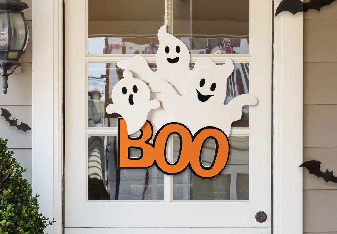 Wooden Ghost BOO Door Hanger