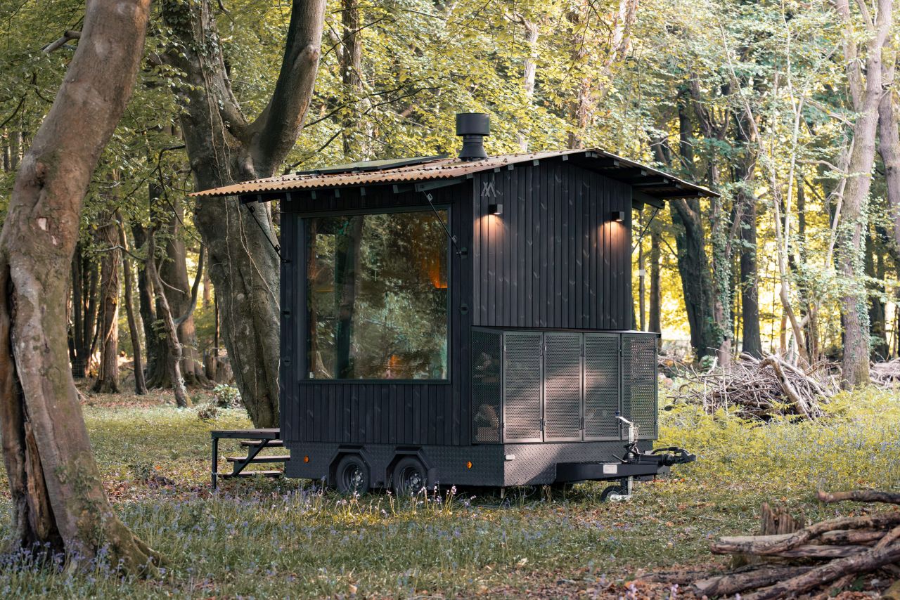 Aquila Mobile Sauna on Wheels by Out of The Valley - perforated storage at the back