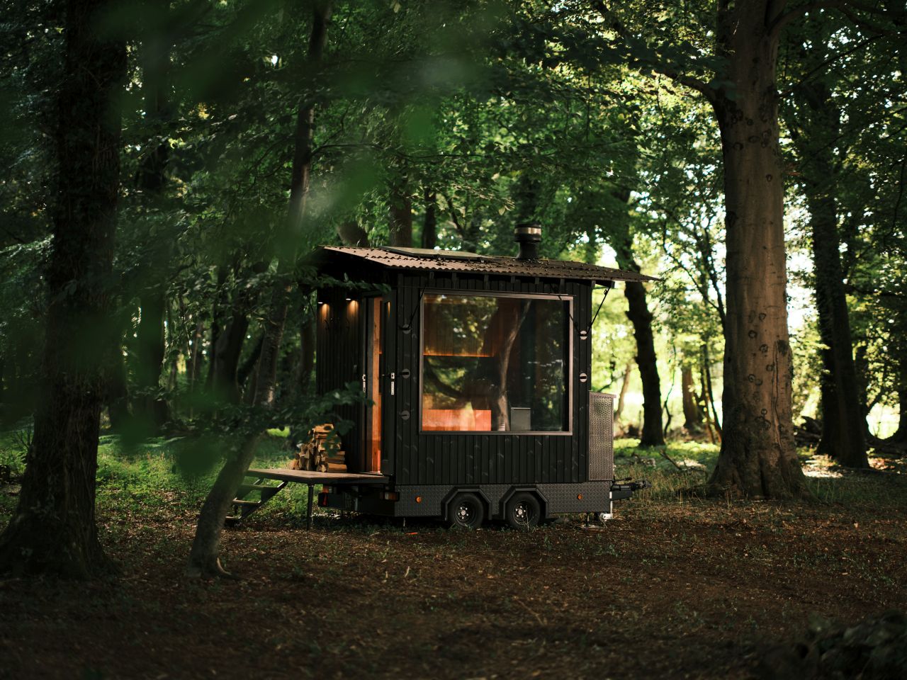 Aquila Mobile Sauna on Wheels by Out of The Valley - large windows