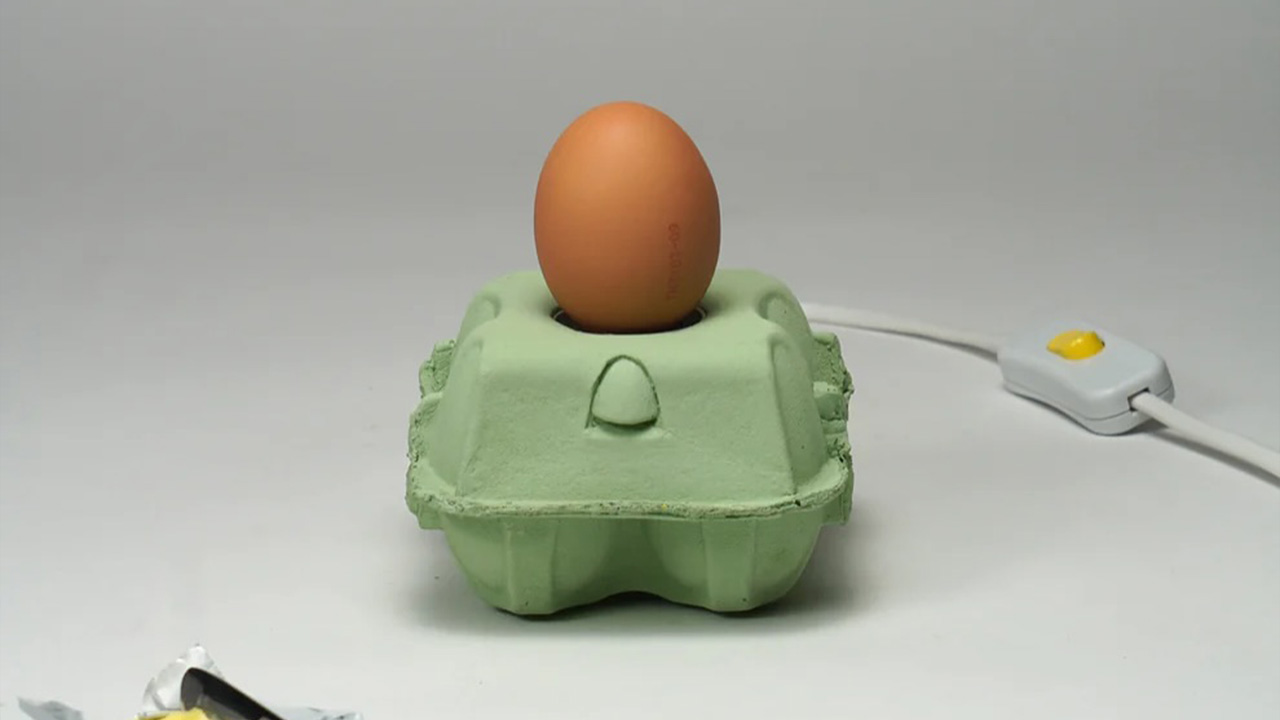 Ayano Koda Designs Special Broken Egg Lamp for Dutch Design Week 2025