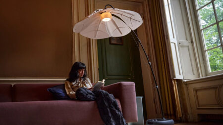 A perfect reading companion that bends and shares soft glow with you.